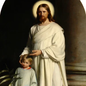 Ímã de geladeira Jesus e as crianças – botton de metal 5×5 cm
