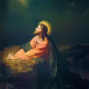 Ímã de geladeira Jesus no Getsêmani – botton de metal 5×5 cm