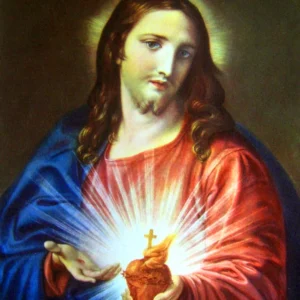 Ímã de geladeira Sagrado Coração de Jesus – botton de metal 5×5 cm