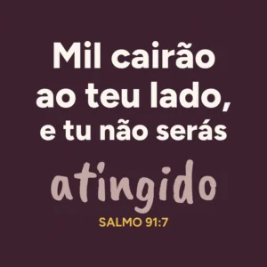 Ímã de geladeira Salmo 91: mil cairão ao teu lado – botton de metal 5×5 cm